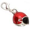 Lobster Clasp Charm - Football Helmet - Silver - Jewelry Charm - 