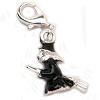 Lobster Clasp Charm - Witch - Silver - Halloween Charm - 