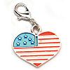 Lobster Clasp Charm - American Heart - Silver - Jewelry Charm - 