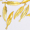 Metal Feather Charms - GOLD - Feather Beads