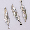 Metal Feather Charms - SILVER - Feather Beads