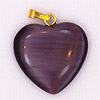 Fiber Optic Heart Charm - PURPLE - Jewelry Findings