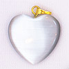 Fiber Optic Heart Charm - WHITE - Jewelry Findings