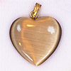 Fiber Optic Heart Charm - BROWN - Jewelry Findings