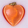 Fiber Optic Heart Charm - ORANGE - Jewelry Findings