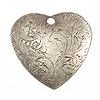 Ornate Heart Jewelry Charm - Pewter - Pewter Colored Jewelry Charm - Heart Charm - 