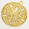 Sand Dollar Charms - Sand Dollar Pendants - GOLD - Pansy Shell Pendant - Sand Dollar Necklace Charm