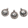 Volleyball Team Sport Charm - Silver - Jewelry Charm - 