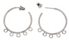 Earring Hoops with 5 Loops - SILVER -  - Earring Findings