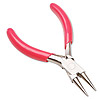 Mini Round Nose Pliers - Silvertone with Pink Handle - Jewelry Making Tools - Mini Chain Nose Pliers