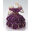 Birthstone Angel Kits - Beaded Angel Tree Topper - Dk Amethyst - Birthstone Safety Pin Angel Kit - Beaded Angel Kits -