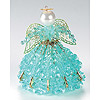 Birthstone Angel Kits - Beaded Angel Tree Topper - Lt Aqua - Birthstone Safety Pin Angel Kit - Beaded Angel Kits -