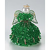 Birthstone Angel Kits - Beaded Angel Tree Topper - Emerald - Birthstone Safety Pin Angel Kit - Beaded Angel Kits -