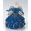 Birthstone Angel Kits - Beaded Angel Tree Topper - Dk Sapphire - Birthstone Safety Pin Angel Kit - Beaded Angel Kits -