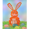 Beaded Easter Bunny Kit - Lighted Easter Bunny Decoration - Orange Bunny - Beaded Safety Pin Bunny - Bunny Crafts - DIY Easter Crafts - 