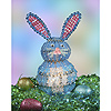 	Beaded Easter Bunny Kit - Lighted Easter Bunny Decoration - Blue Bunny - Beaded Safety Pin Bunny - Bunny Crafts - DIY Easter Crafts - 