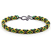 Chainmaille Jewelry - Byzantine Bracelet Kit - 3 COLOR - MARDI GRAS - Jewelry Kit - Jump Ring Jewelry