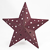 Tea Light Holder - Tin Star - Rustic Red - Tea light holder