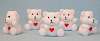 Flocked Heart Bears - Easter Decorations