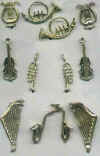 Tiny Gold Musical Instruments w/Hanger -  - Musical Instruments - Christmas Decorations