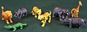 Miniature Wild Animals - Miniature Safari Animals - Miniature Tiger - Miniature Alligator - Miniature Cheetah - Miniature Elephant - Miniature Hippopotaumus - Miniature Giraffe - Miniature Rhinosaurus - Miniature Lion