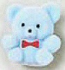 Miniature Flocked Bears - Blue - Flocked Bears - Miniature Flocked Bears