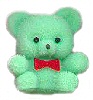 Miniature Flocked Bears - Green - Flocked Bears - Miniature Flocked Bears