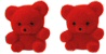 Flocked Miniature Red Bears