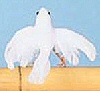 Feathered White Dove w/ Open Wings - White - Feathered White Dove w/open wings -