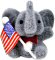 Flocked Miniature Elephant - Toy Elephant - Mini Elephant with Flag - Tiny Elephant - Flocked Elephant