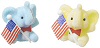 Flocked Miniature Elephant - Toy Elephant - Mini Elephant with Flag - Tiny Elephant - Flocked Elephant