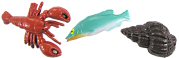Plastic Mini Sea Creatures -  - Miniature Sea Creatures - Miniature Starfish - Miniature Lobster - Plastic Sea Creatures - Mini Flocked Water Animals