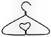 Doll Clothes Hanger With Heart - Black -  - Doll Clothes Hangers