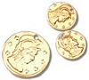 Aluminum Coin Charms - Gold - Costume Coins - Craft Coins - 