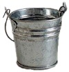 Mini Bucket - Silver Galvanized Tin Look -  - Rusty Tin Bucket - Mini Metal & Rusty Tin