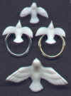 White Dove on Silver Ring -  - Plastic White Doves - Bridal Shower Decorations - Bridal Shower Decorations