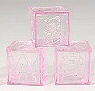 Plastic Baby Blocks with Lid - TR PINK - Plastic Baby Blocks - Baby Shower Decoration - Baby Shower Table Decorations -