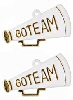 Flat Megaphone - White w/Gold Lettering -  - Sports Decorations
