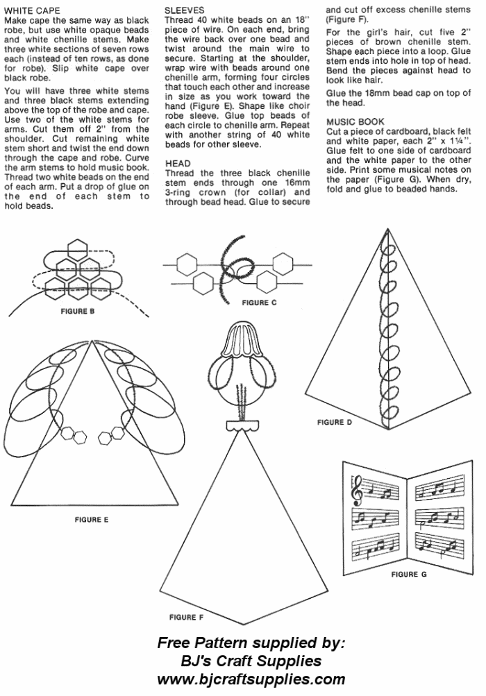 Beaded Christmas Choir Kids - Beaded Choir Kids at Christmas - Free Christmas Craft Instructions