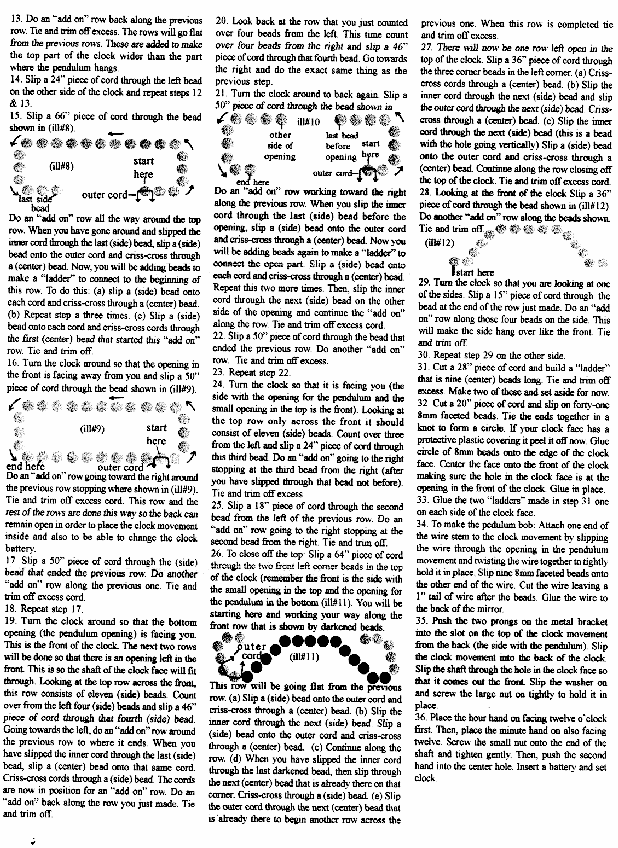Beaded Grandfather Clock Pattern - Beaded Clock Pattern - Free Beaded Craft Instructions