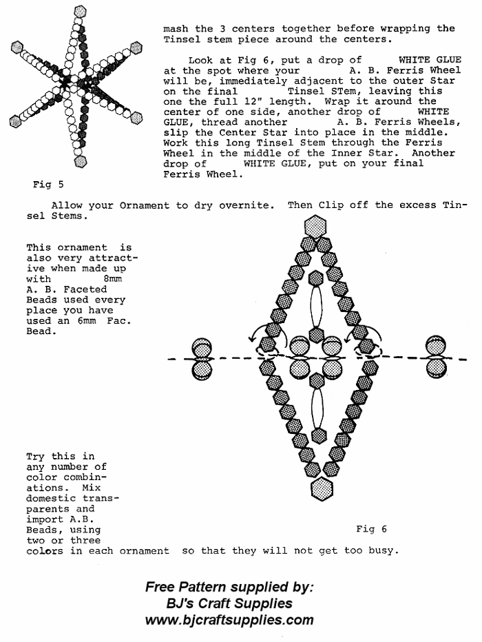 Beaded Star Christmas Ornament Instructions - Star Within A Star Beaded Christmas Ornament - Free Christmas Craft Instructions