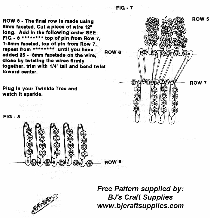 Beaded Christmas Tree Pattern - Beaded Safety Pin Christmas Tree Instructions - Free Christmas Craft Instructions