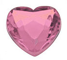 Flatback Rhinestone Hearts - LT PINK - Rhinestone Hearts - Faceted Rhinestone Hearts - Acrylic Heart Rhinestones