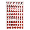 Number Stickers - Red Holographic Glitter - Scrapbooking Stickers - 