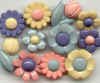 Craft Buttons - Craft Sewing Buttons - Pastel Spring Garden Buttons