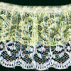 Double Lace Trim - YELLOW ON WHITE - -