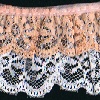Double Lace Trim - ORANGE ON WHITE - -