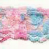 Pastel Lace Trim - BRIGHT PASTEL FLOWERS PATTERN -  - Single Lace