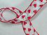 White Wired Ribbon with hearts