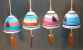 Clay Pot Windchimes - Painted Ships - Aqua-Mauve-Green - - Wind Chimes